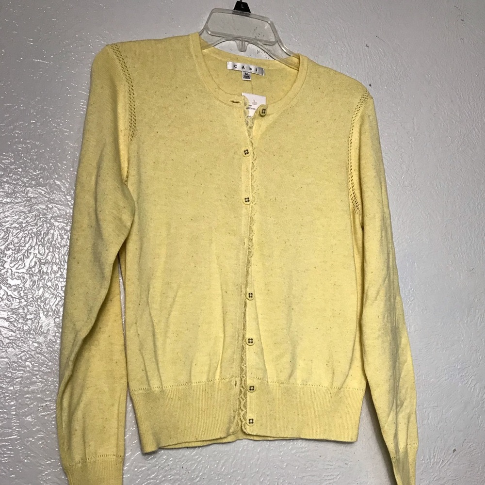 NWT CAbi Yellow Women's Cardigan Sweater M
